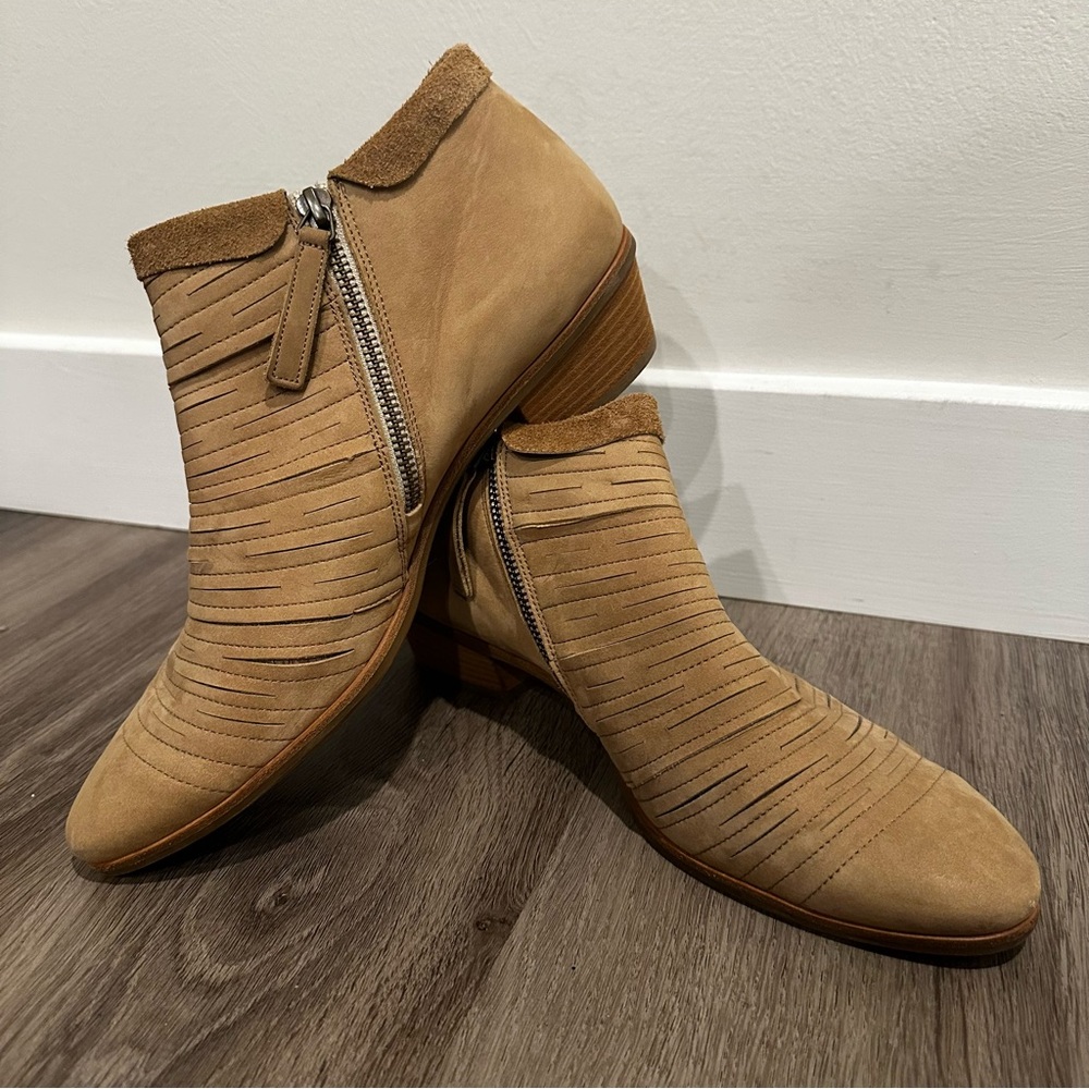Paul Green Tan Suede Ankle Booties